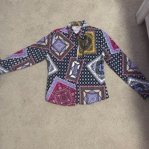 flannel bandana pattern button up